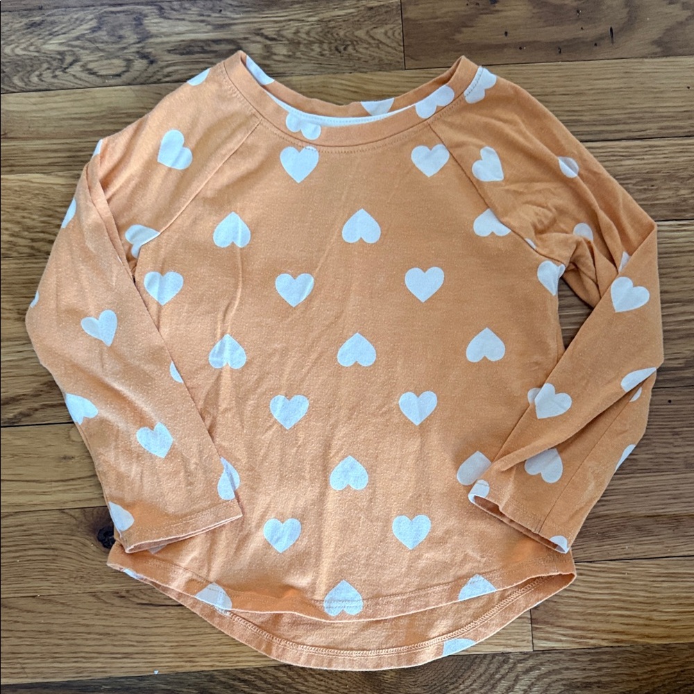 Cat & Jack Long Sleeve Top with Hearts 4T